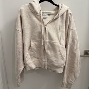 TNA cropped boyfriend Sweatfleece Zip-Up